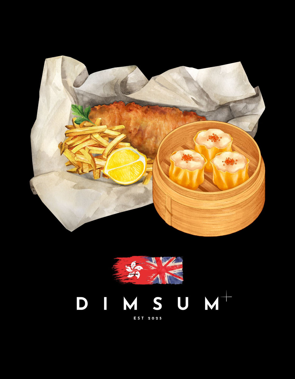 DIMSUM+ FISH & CHIPS & SIU MAI UNISEX T