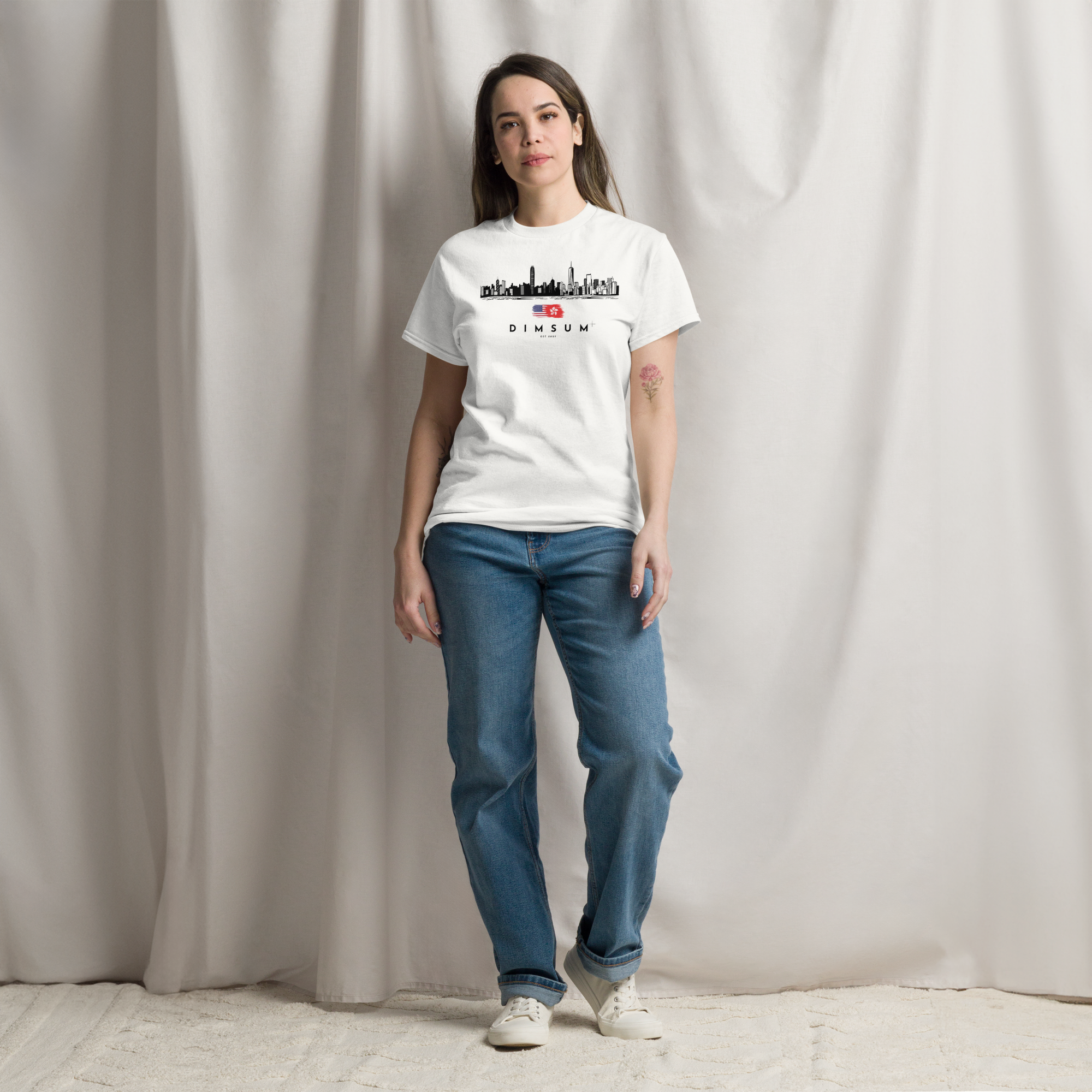 DIMSUM+ HK-NYC SKYLINE UNISEX T